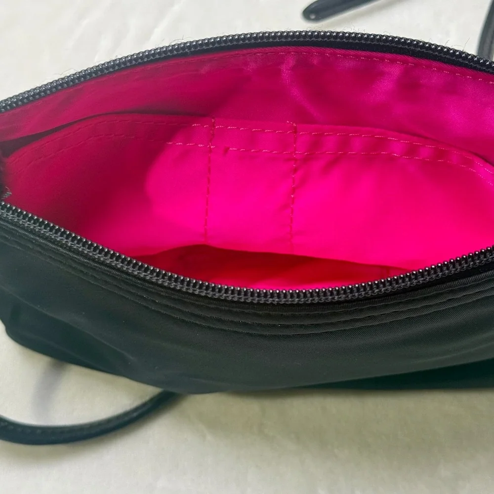 Dooney & Bourke Crossbody Bag Small Black Purse Nylon Leather Pink Preppy Y2K